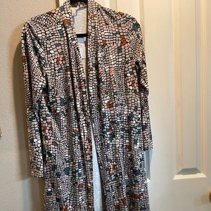 Multi Colored Duster made of 90% Rayon Viscose, 10% Spandex Elastane Fabric